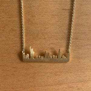 NWT NYC Skyline Necklace 20k Gold Plated
